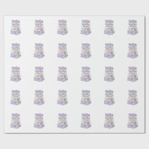 Papel De Presente Unicórnio Lendo no Meu Canto de Unicórnio T Pastel