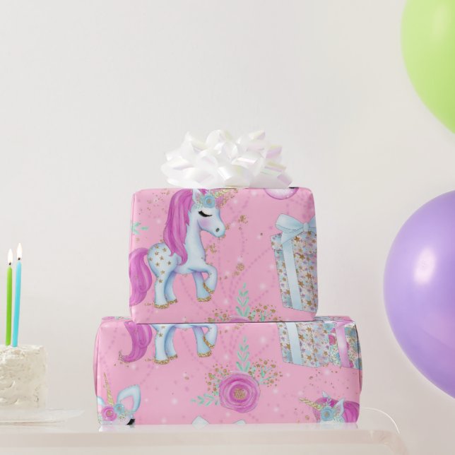 Papel De Presente Unicórnio Mágico (Presentes para festas)