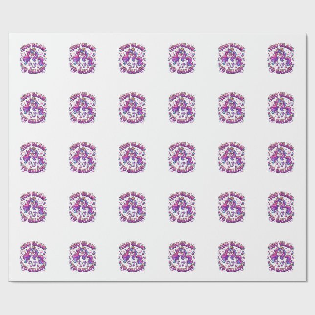Papel De Presente Unicórnio Muito Glam para Galopar Impressão Comerc (Aberto)