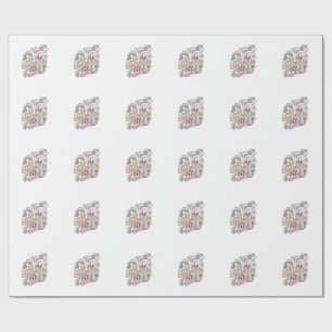 Papel De Presente Unicórnio Na Minha Era Brilhante Roupas Kawaii Grá