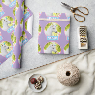 Papel De Presente Unicórnio Pônei Branco