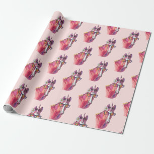 Papel De Presente Unicórnio rosa para desenho manual
