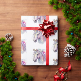 Papel De Presente Unicórnio Rosa Roxo