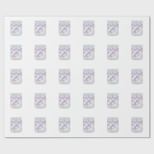 Papel De Presente Unicórnio Subir de Nível Como um Unicórnio Adoráve