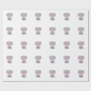 Papel De Presente Unicórnio Tricô Crochê Unicórnio Tipografia Adoráv