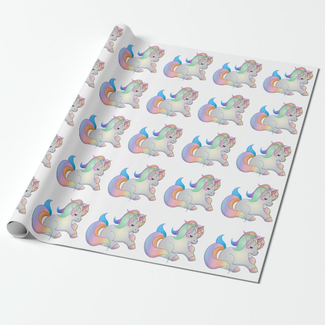 Papel De Presente Unicórnios (Desenrolado)