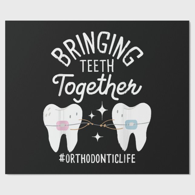 Papel De Presente Unindo dentes - Ortodontista (Aberto)