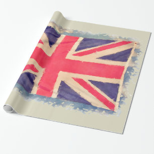 Papel De Presente Union JACK FLAG grunge