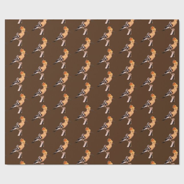 Papel De Presente Upupa epops epops Padrão Tesselado (Barra)