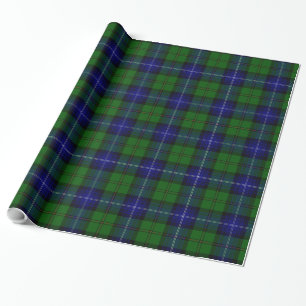 Papel De Presente Urquhart tartan Blue xadrez