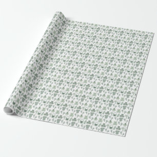 Papel De Presente Ursinho ABC Pegadas Chupeta Chocalho Verde 