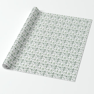 Papel De Presente Ursinho ABC Pegadas Chupeta Chocalho Verde 