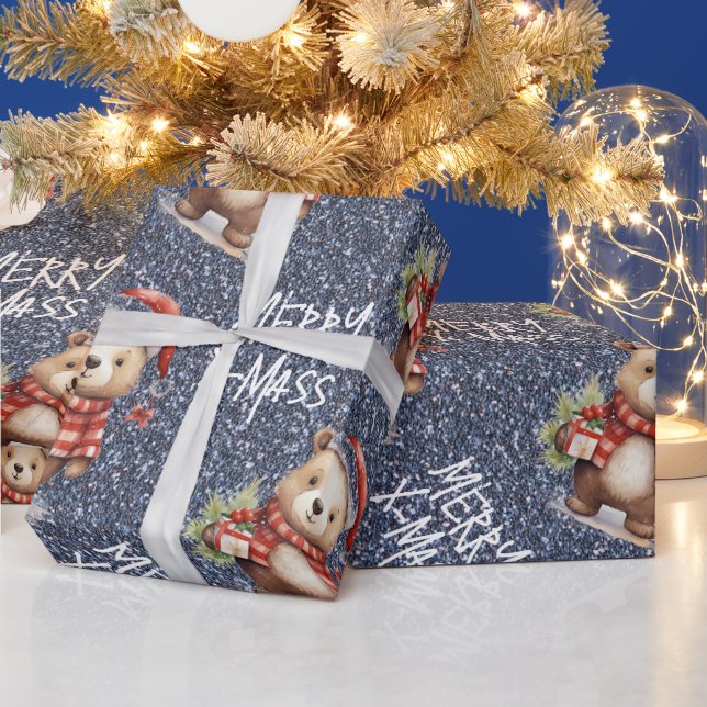 Papel De Presente Ursinho de Natal (Feriados)