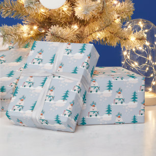 Papel De Presente Ursinho de Natal Ano Novo Fofo 