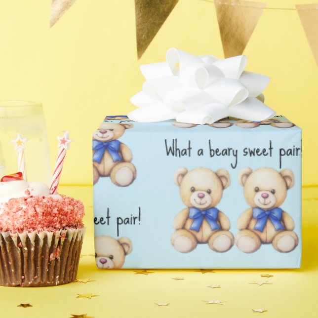 Papel De Presente Ursinhos de pelúcia fofos, Chuveiro de bebê de gêm (Festa de aniversário)