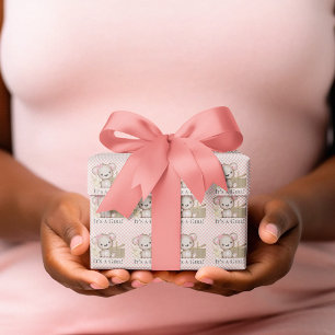 Papel De Presente Urso Bonito É um Chá de fraldas Azul Picnic