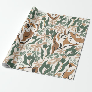 Papel De Presente Urso Caprichoso e Jardim Florestal de Cardo