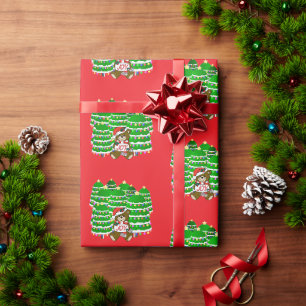 Papel De Presente Urso com JOY Natal