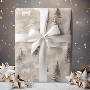 Papel De Presente Urso de inverno Russo Brown