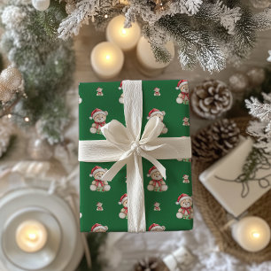 Papel De Presente Urso de Natal Adorável