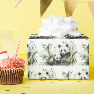 Papel De Presente Urso De Panda Com Cubo