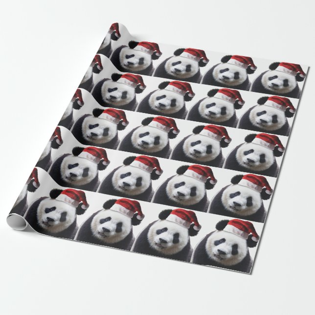 Papel De Presente Urso de panda do Natal (Desenrolado)