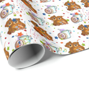 Papel De Presente Urso De Papel Luminoso