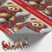 Urso de Pelúcia Adicionar Nome da Criança Natal Cl