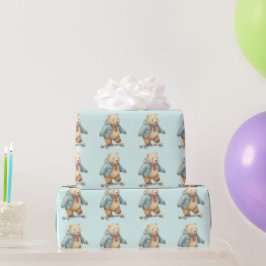 Papel De Presente Urso de pelúcia cavalgando um conselho skate