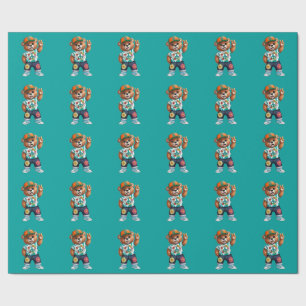 Papel De Presente Urso de pelúcia com roupa casual tranquila 1