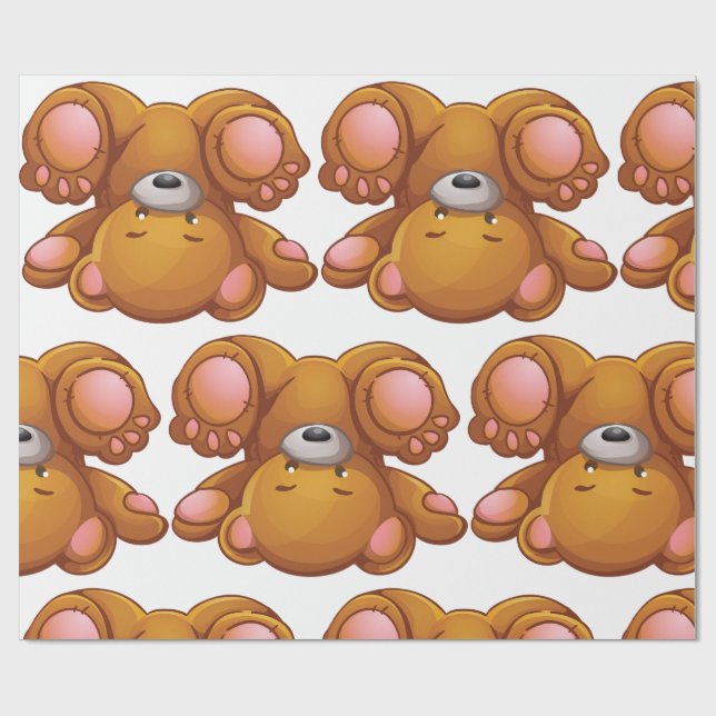 Papel De Presente Urso de Pelúcia de Cabeça para Baixo (Aberto)
