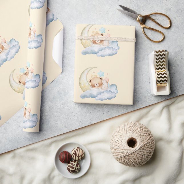 Papel De Presente Urso de pelúcia de sonho doce Chuvinha de bebê Men (Artesanato)