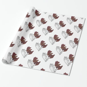 Papel De Presente Urso de Silhueta de Mão Castanho