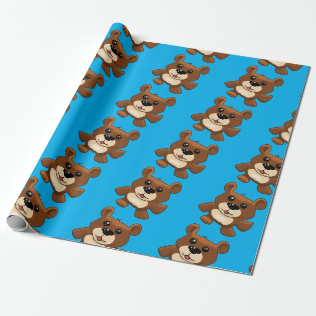 Papel De Presente Urso de Teddy Adorável (Desenrolado)