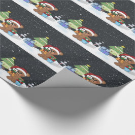 Papel De Presente Urso de Teddy de Natal