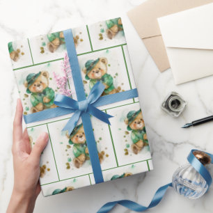 Papel De Presente Urso De Teddy Irlandês