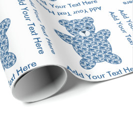 Papel De Presente Urso de ursinho azul
