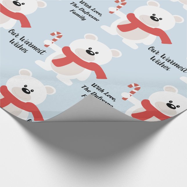 Papel De Presente Urso Festivo Personalizado (Ponta)