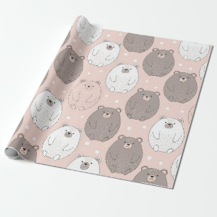 Papel De Presente Urso Fofo - Floresta de Pastéis Suaves (2)