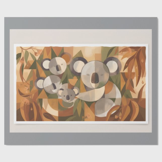 Papel De Presente Urso Koala (Aberto)