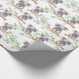 Papel De Presente Urso Koala Bonito Na Ramificação Da Árvore