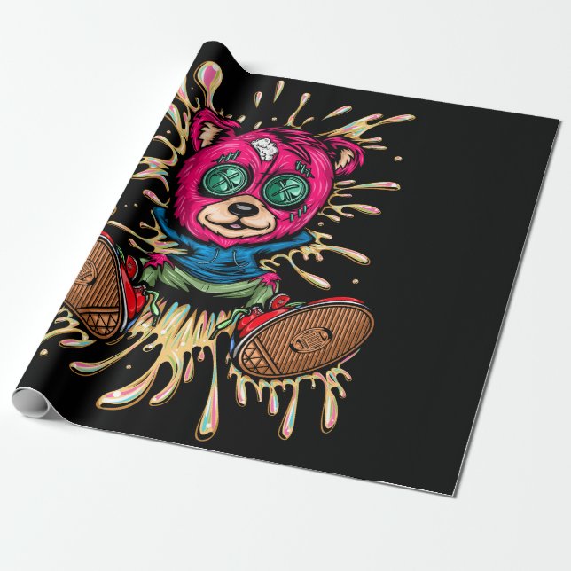 Papel De Presente Urso No Mel (Desenrolado)