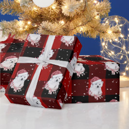 Papel De Presente Urso Polar De Natal Na Xadrez De Buffalo