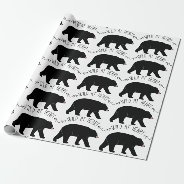 Papel De Presente Urso Preto (Desenrolado)