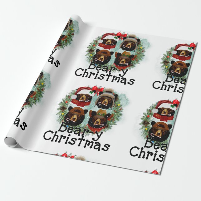 Papel De Presente Ursos de Natal (Desenrolado)