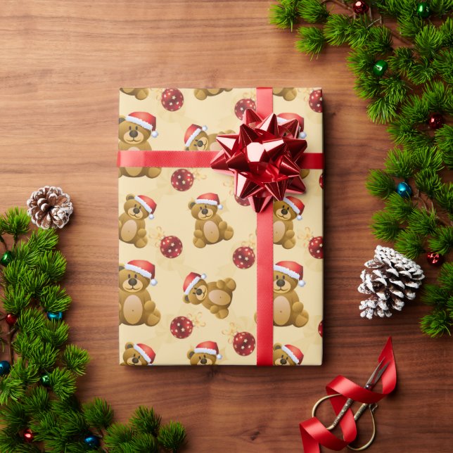 Papel De Presente Ursos de Teddy de Natal Bonitos (Presente de Natal)