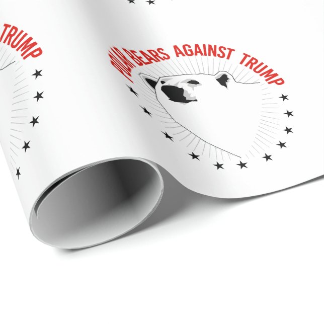 Papel De Presente Ursos Polares Contra Trump (Ponta do rolo)