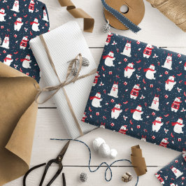 Papel De Presente Ursos Polares de Natal Whimsical ID850