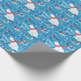 Papel De Presente Ursos polares e pinguins da alegria do inverno