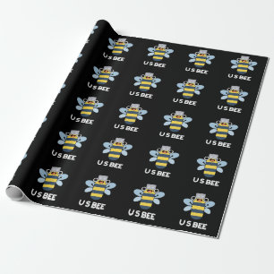Papel De Presente US Bee Funny USB Technical Pun Dark BG